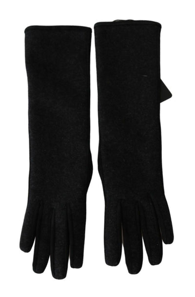Gants en laine mi-longs noirs et gris Dolce &amp; Gabbana