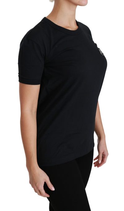 Dolce &amp; Gabbana Blauw Amore Patch Crewneck Katoenen Top T-shirt