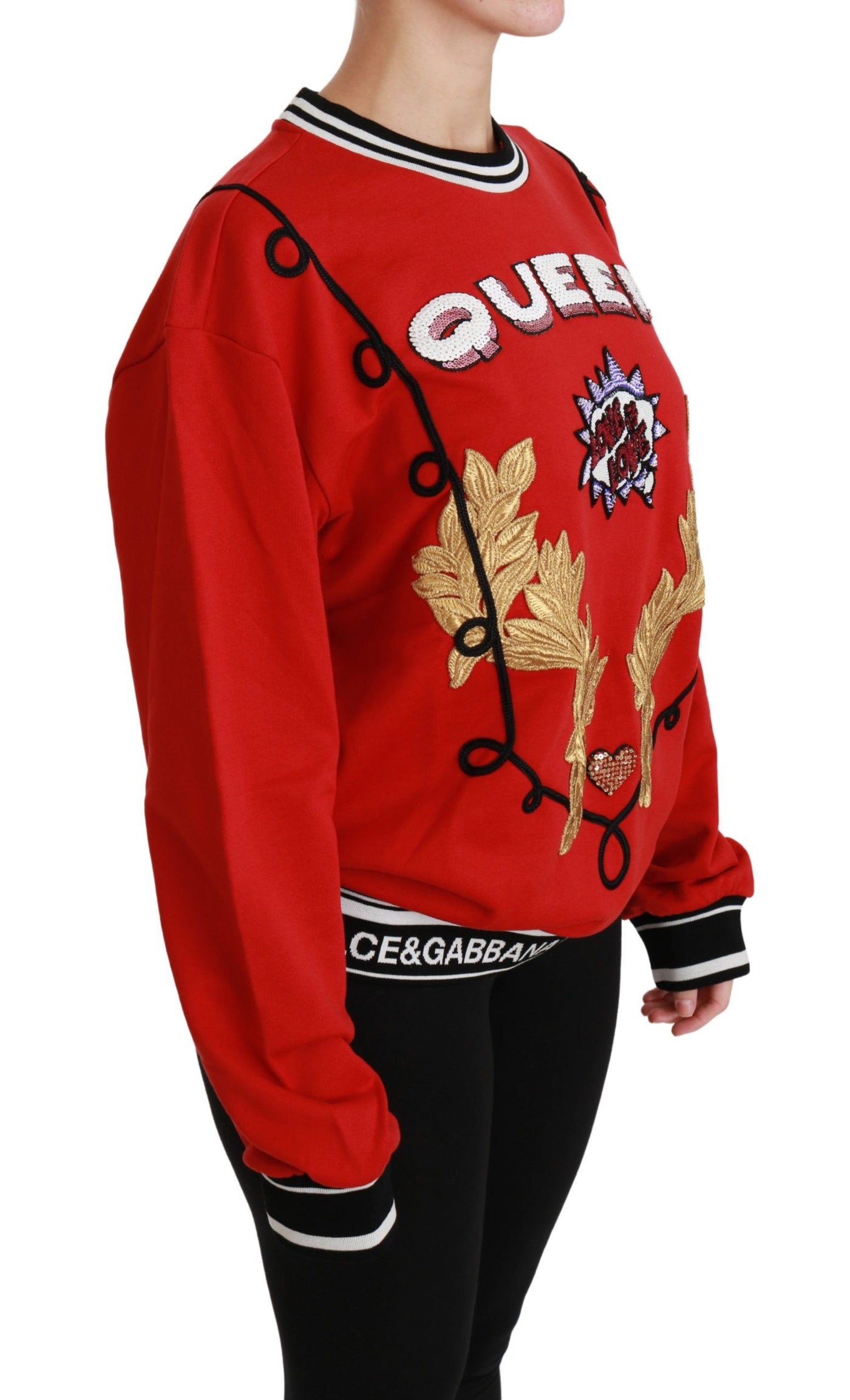 Pull Dolce &amp; Gabbana Red Queen à paillettes Love