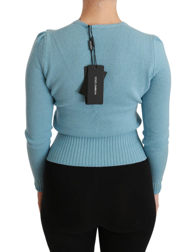 Pull en laine bleue Queen Heart de Dolce &amp; Gabbana