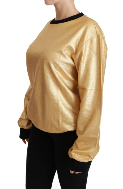 Pull ras du cou en coton doré Dolce &amp; Gabbana