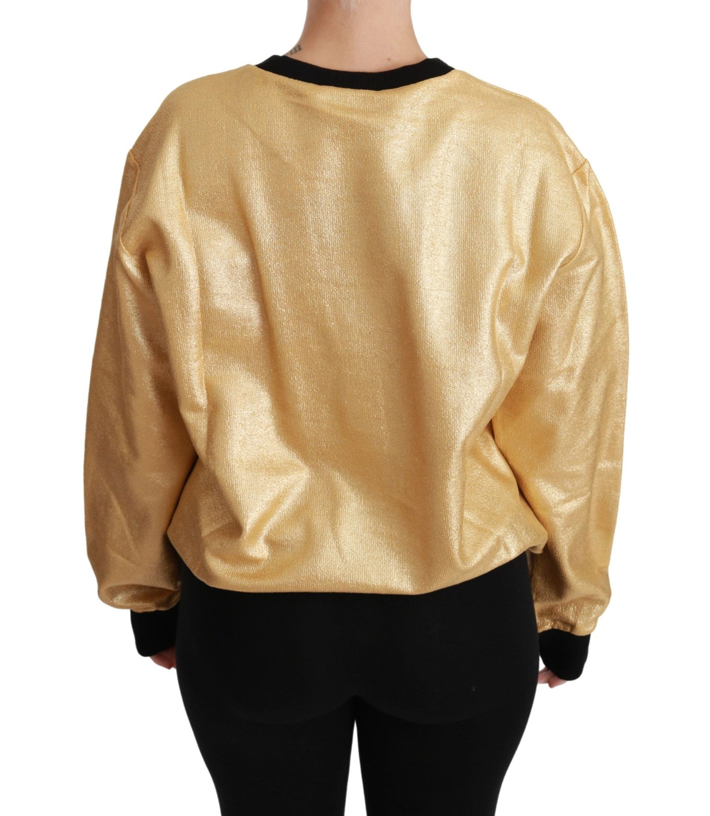 Pull ras du cou en coton doré Dolce &amp; Gabbana
