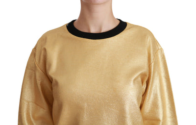 Pull ras du cou en coton doré Dolce &amp; Gabbana