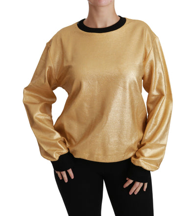 Pull ras du cou en coton doré Dolce &amp; Gabbana