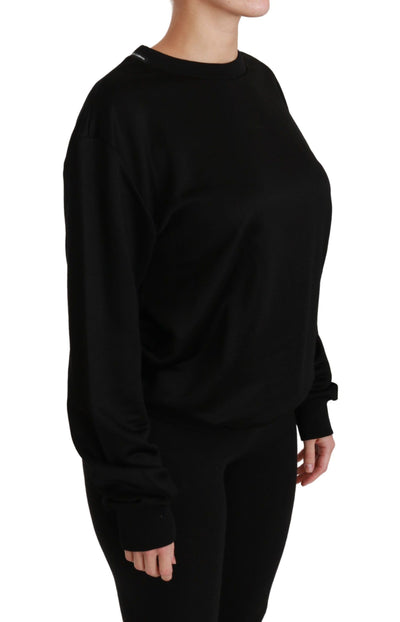 Pull ras du cou en coton noir Dolce &amp; Gabbana