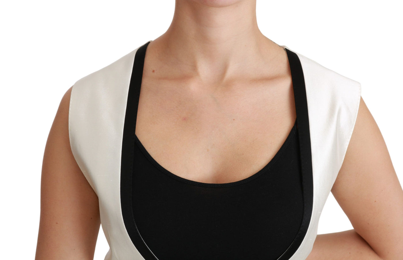 Gilet blanc Dolce &amp; Gabbana Slim Vest Top en soie