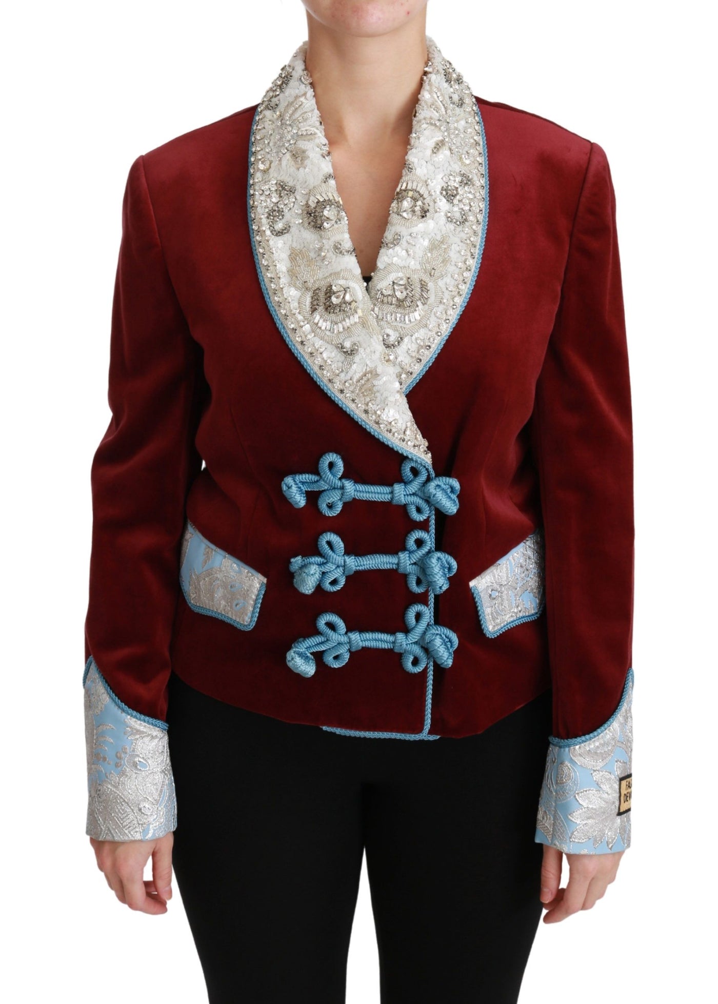 Veste blazer baroque en velours rouge Dolce &amp; Gabbana