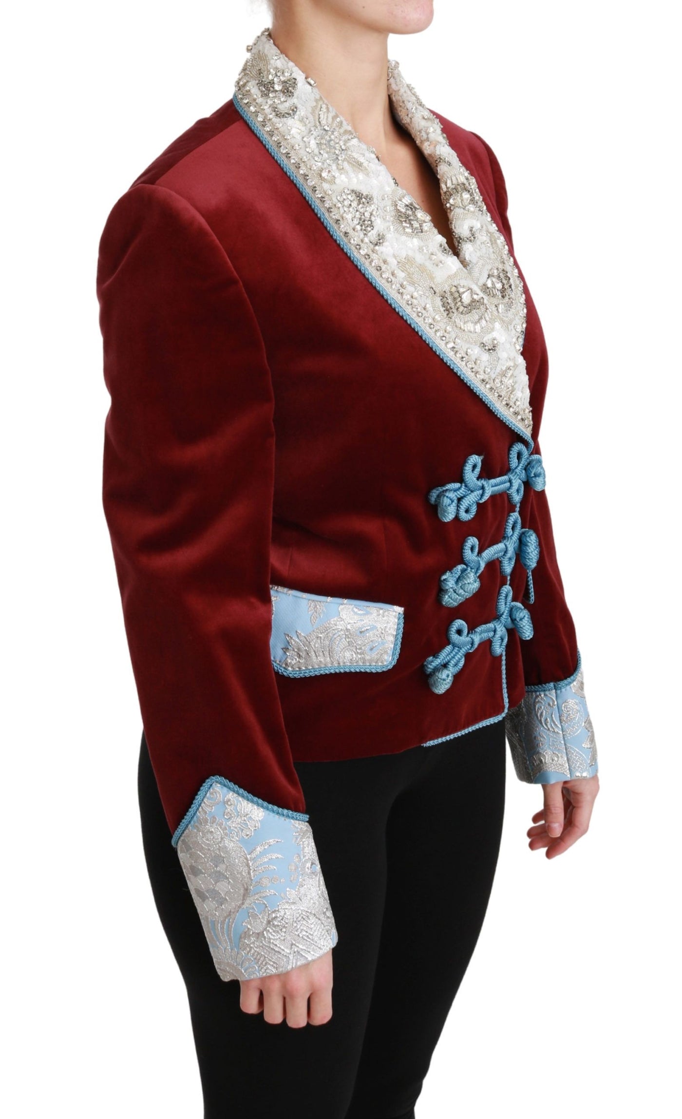 Veste blazer baroque en velours rouge Dolce &amp; Gabbana