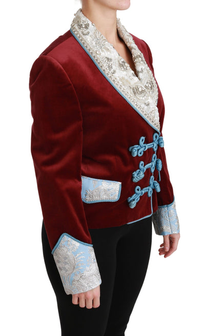 Veste blazer baroque en velours rouge Dolce &amp; Gabbana