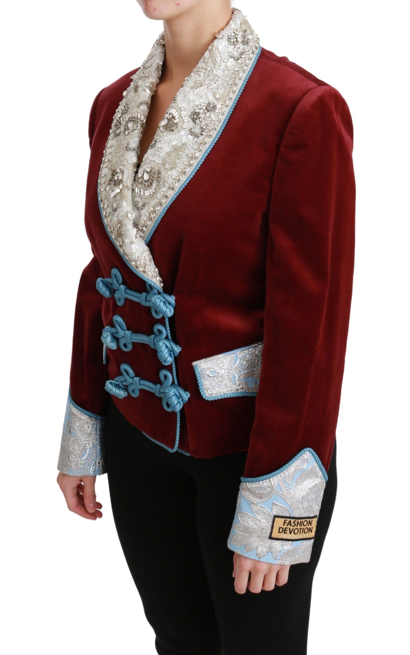 Veste blazer baroque en velours rouge Dolce &amp; Gabbana