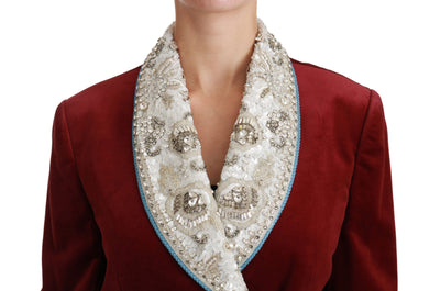 Veste blazer baroque en velours rouge Dolce &amp; Gabbana