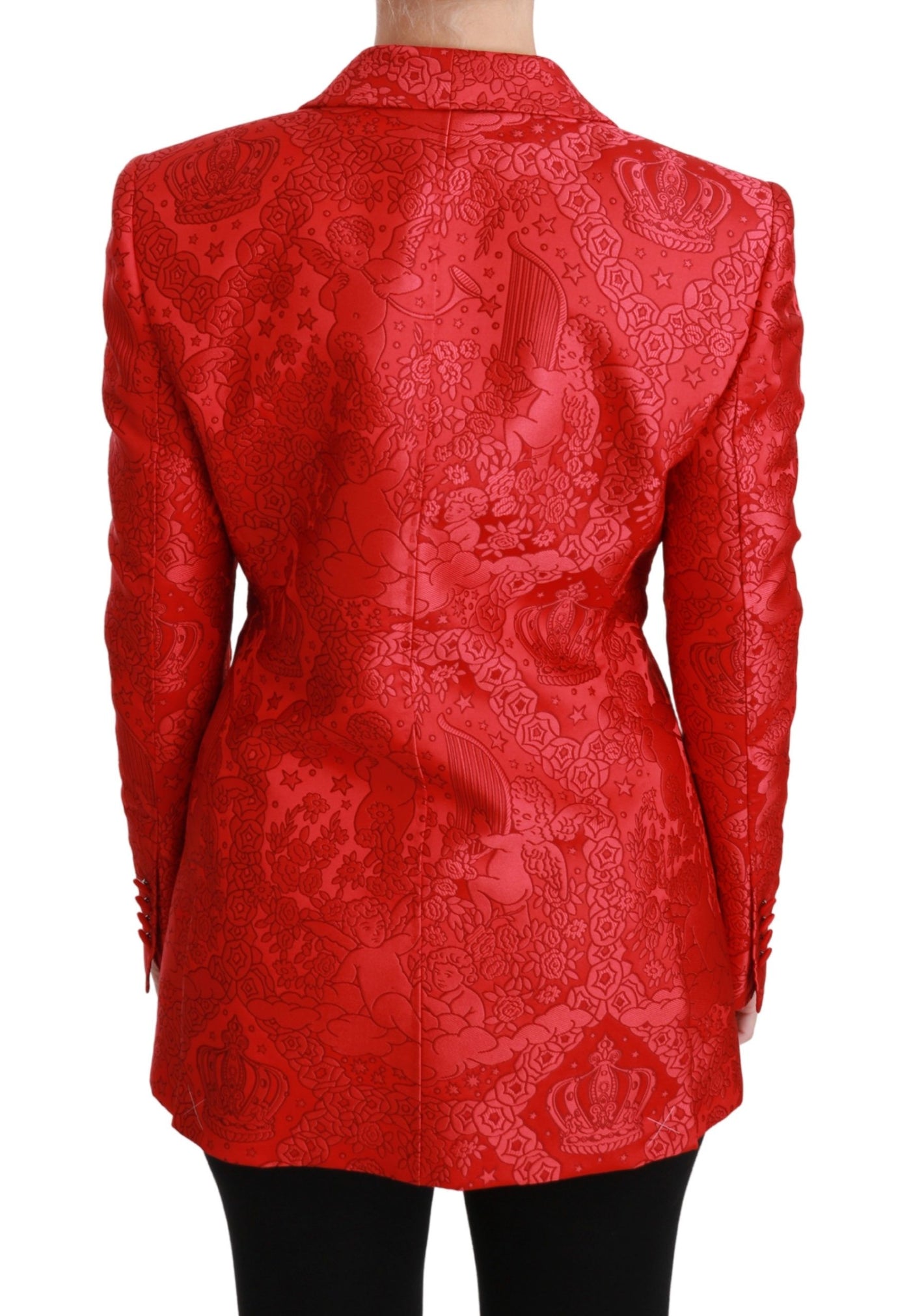 Dolce &amp; Gabbana Rode Bloemen Engel Blazer Jas