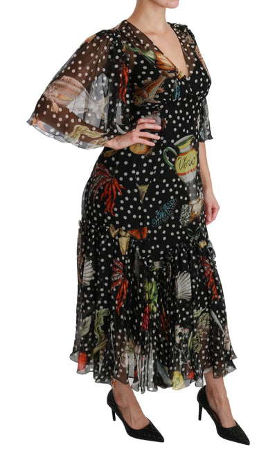 Robe trapèze Dolce &amp; Gabbana Black Sea Fish Sicily