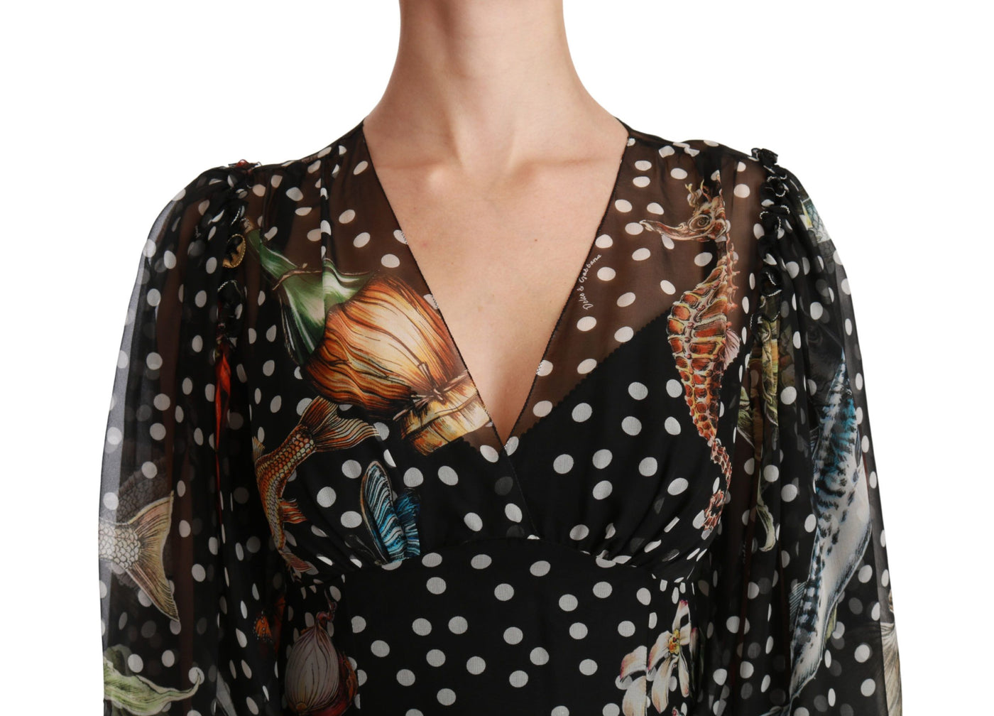 Robe trapèze Dolce &amp; Gabbana Black Sea Fish Sicily
