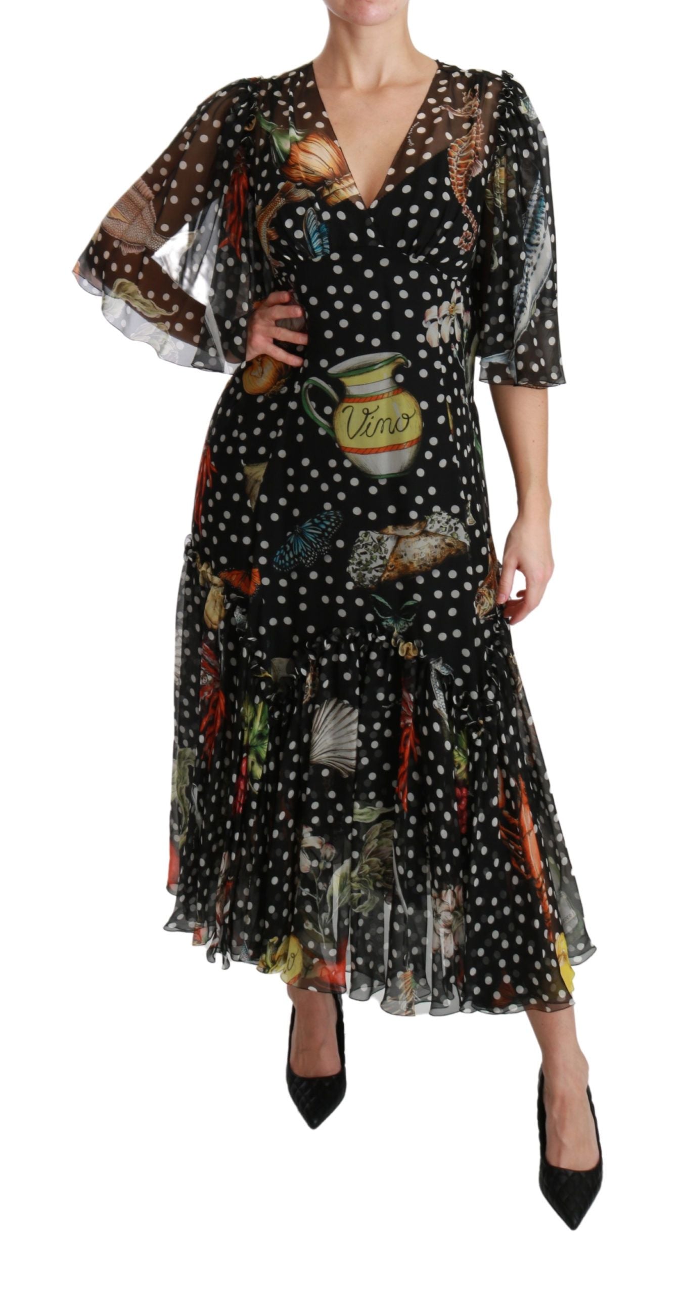 Robe trapèze Dolce &amp; Gabbana Black Sea Fish Sicily