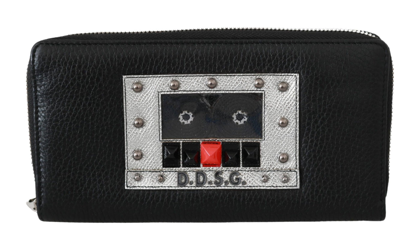 Dolce &amp; Gabbana Zwarte Heren Continental Portemonnee met Ritssluiting, 100% Leren Portemonnee