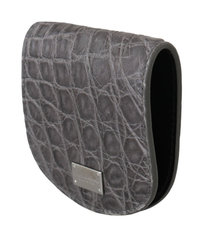 Dolce &amp; Gabbana Gray Exotic Skin Condoomhouder Zakportemonnee