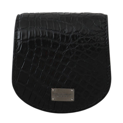 Dolce &amp; Gabbana Black Exotic Skin Pocket Condoomhouder