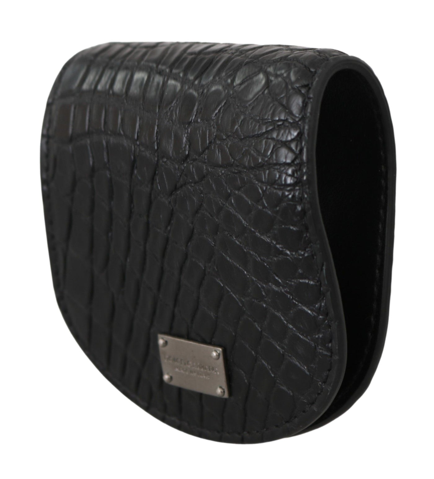 Dolce &amp; Gabbana Black Exotic Skin Pocket Condoomhouder