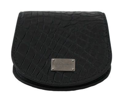 Dolce &amp; Gabbana Black Exotic Skin Pocket Condoomhouder