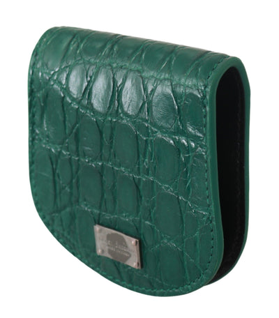 Dolce &amp; Gabbana Green Exotic Skins Condoomhouder Portemonnee