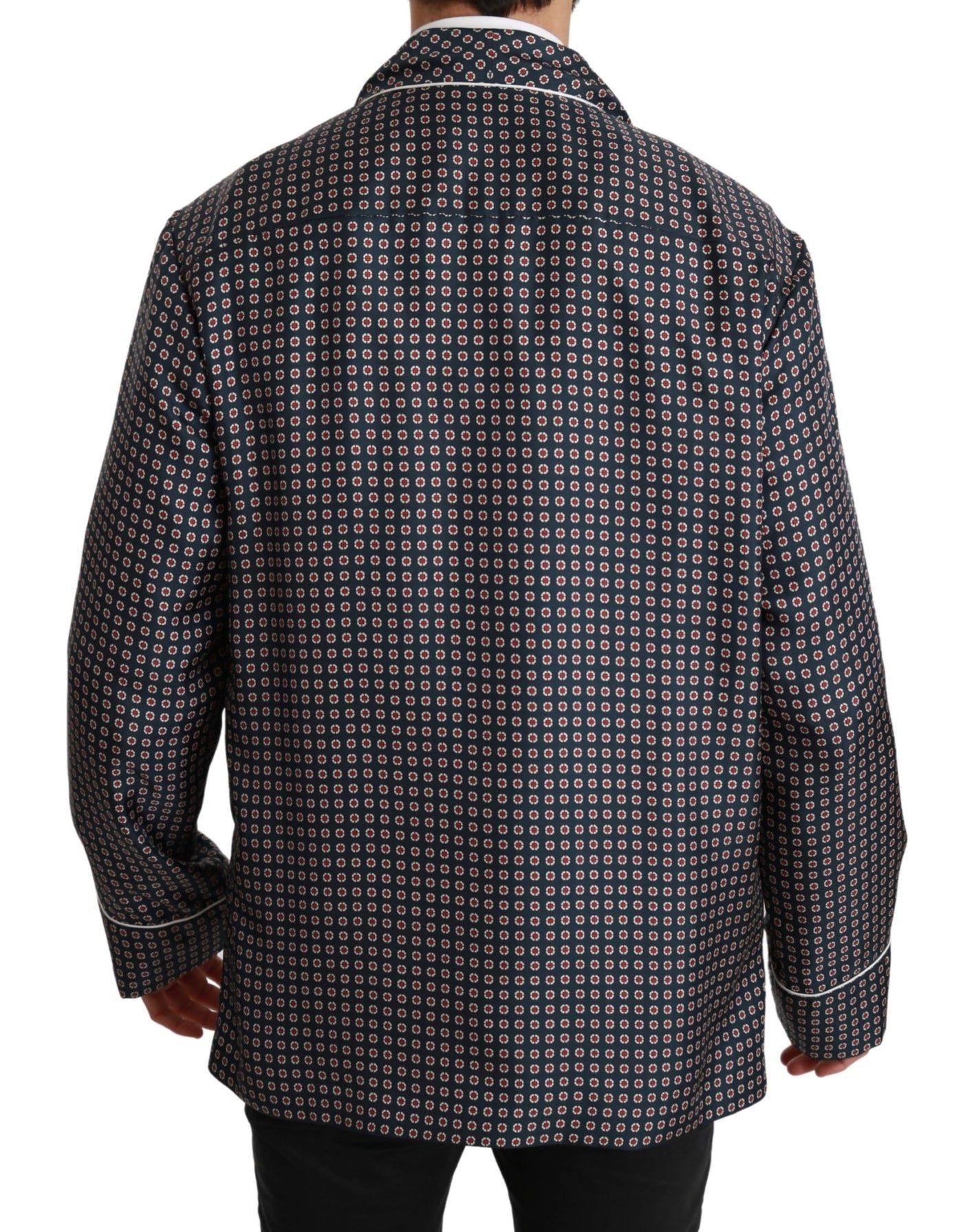 Dolce &amp; Gabbana Veste-manteau croisée à motifs bleu marine