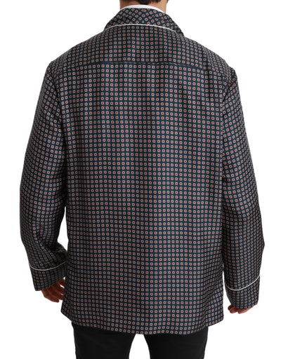 Dolce &amp; Gabbana Veste-manteau croisée à motifs bleu marine