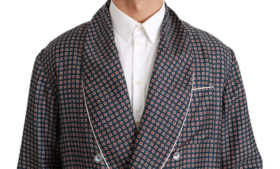 Dolce &amp; Gabbana Veste-manteau croisée à motifs bleu marine