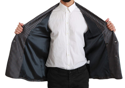 Dolce &amp; Gabbana Veste-manteau croisée à motifs bleu marine