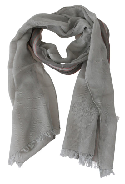Foulard en coton à franges grises Costume National