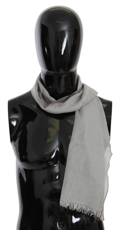 Foulard en coton à franges grises Costume National