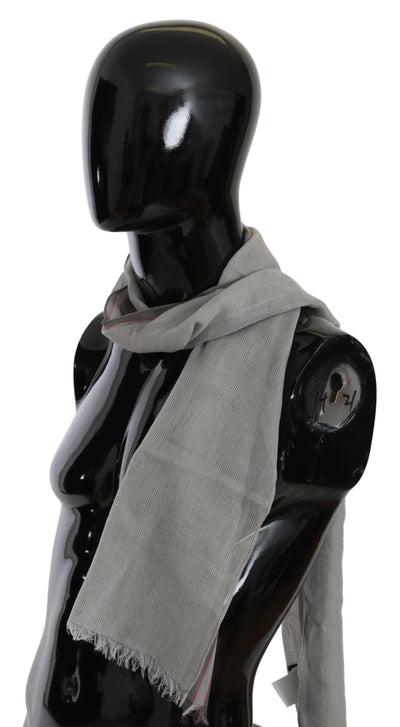 Foulard en coton à franges grises Costume National