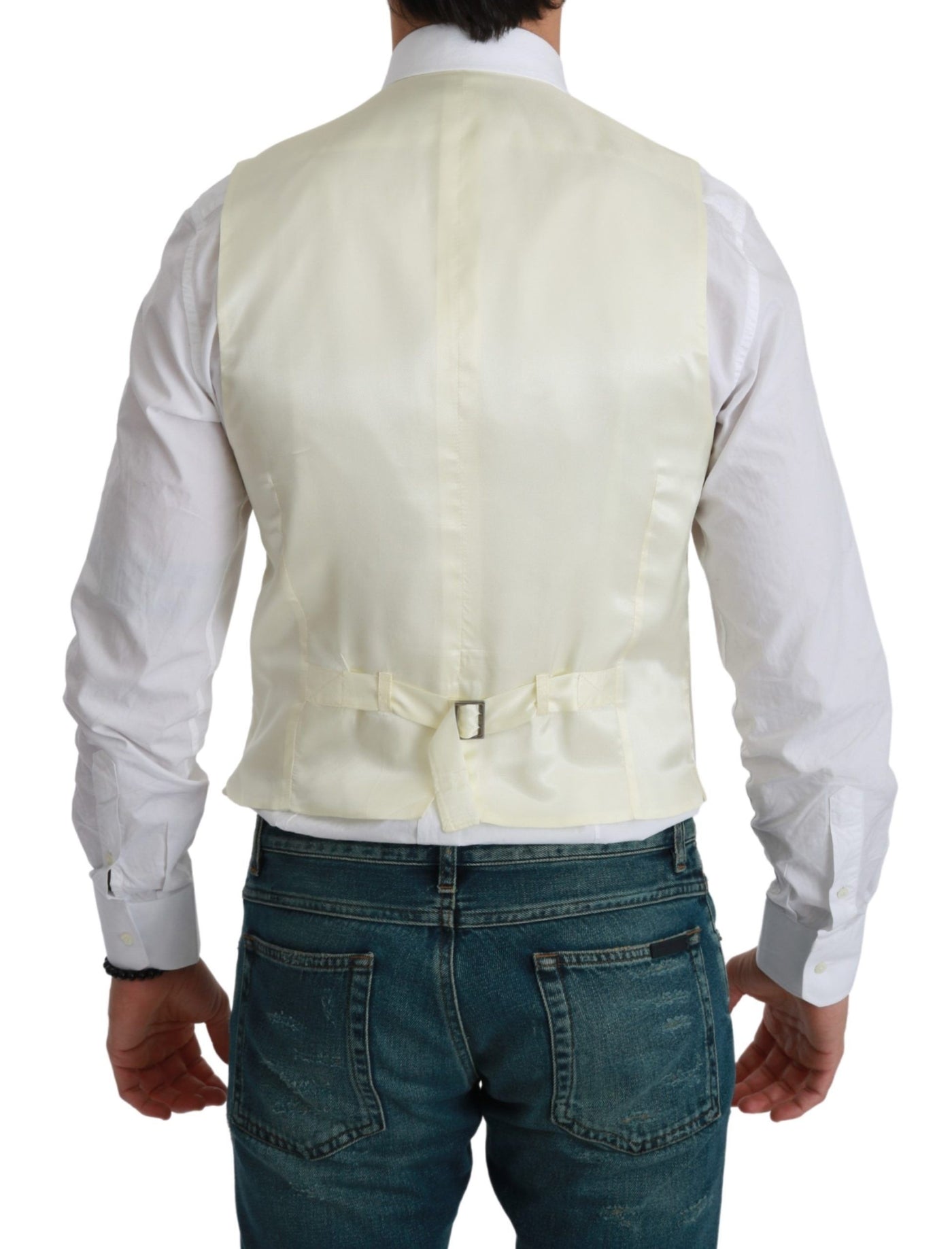Dolce &amp; Gabbana Wit Vest Formeel Wollen Vest