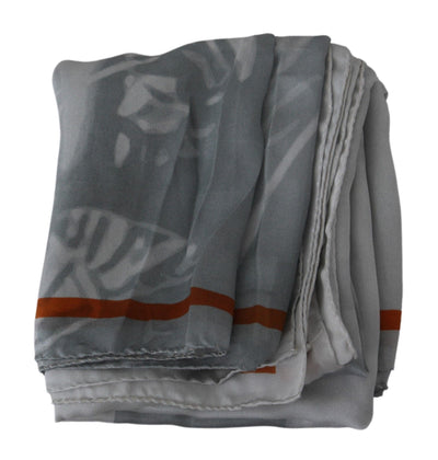 Kostuum Nationale Grijze Rode Zijden Sjaal Foulard Wikkel Sjaal