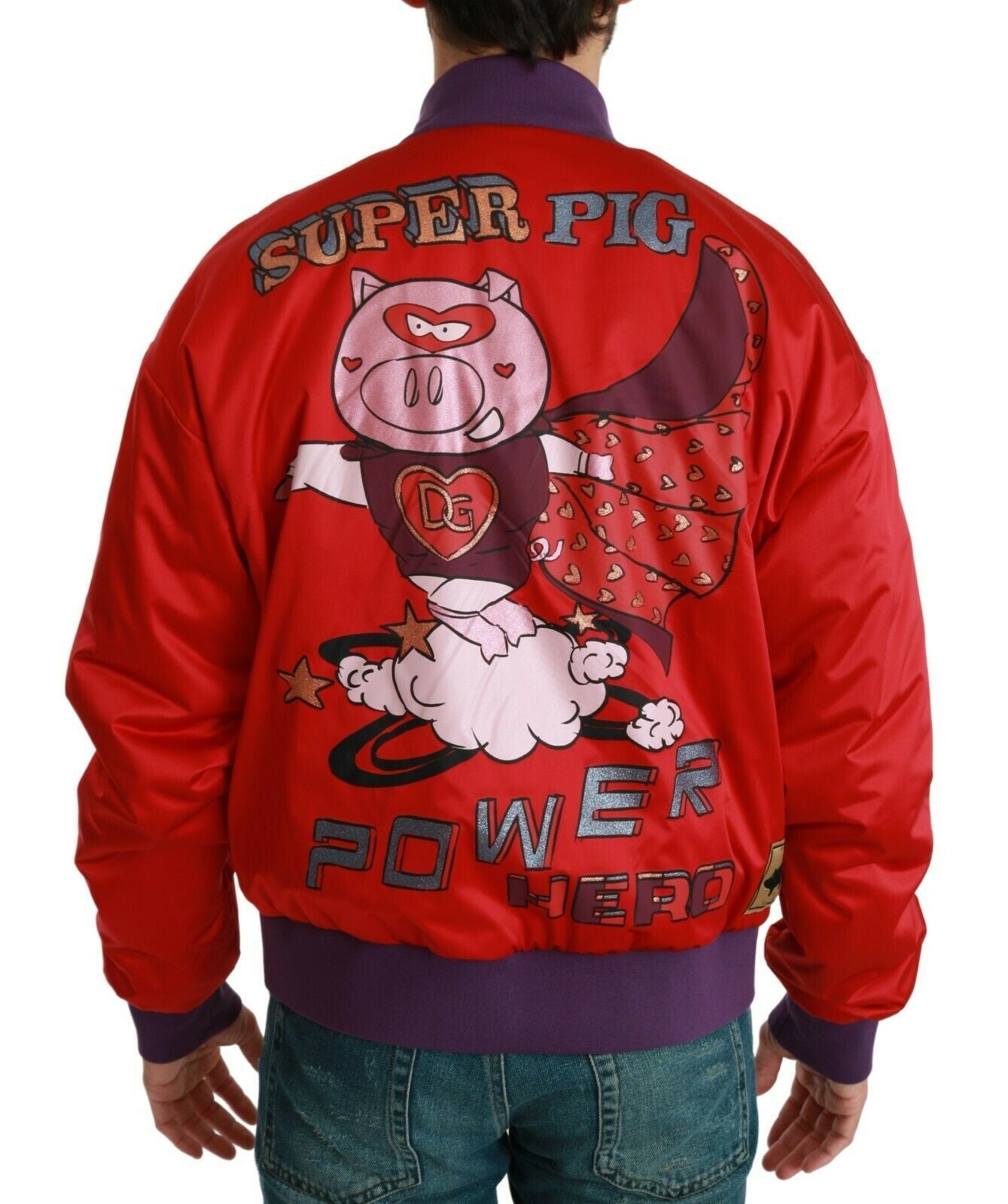 Blouson aviateur rouge Dolce &amp; Gabbana YEAR OF THE PIG