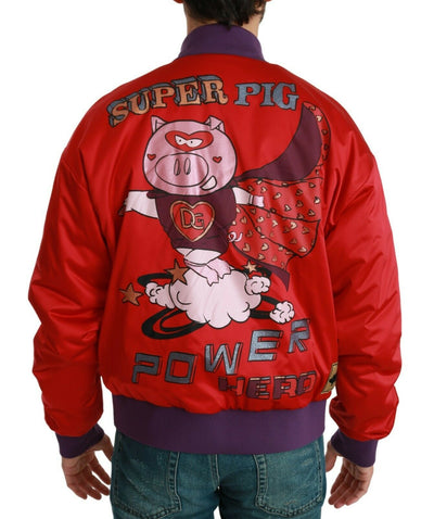 Blouson aviateur rouge Dolce &amp; Gabbana YEAR OF THE PIG