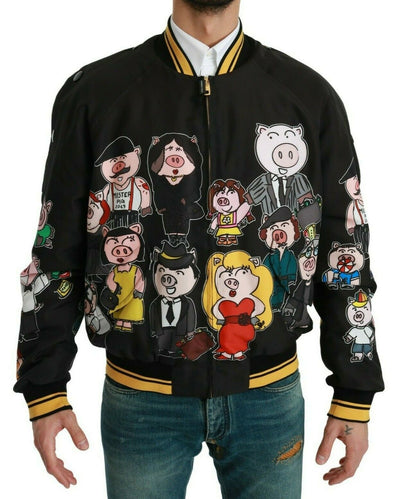 Veste bomber noire Dolce &amp; Gabbana YEAR OF THE PIG