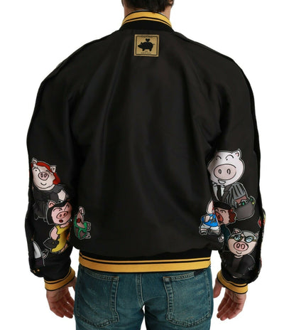 Veste bomber noire Dolce &amp; Gabbana YEAR OF THE PIG