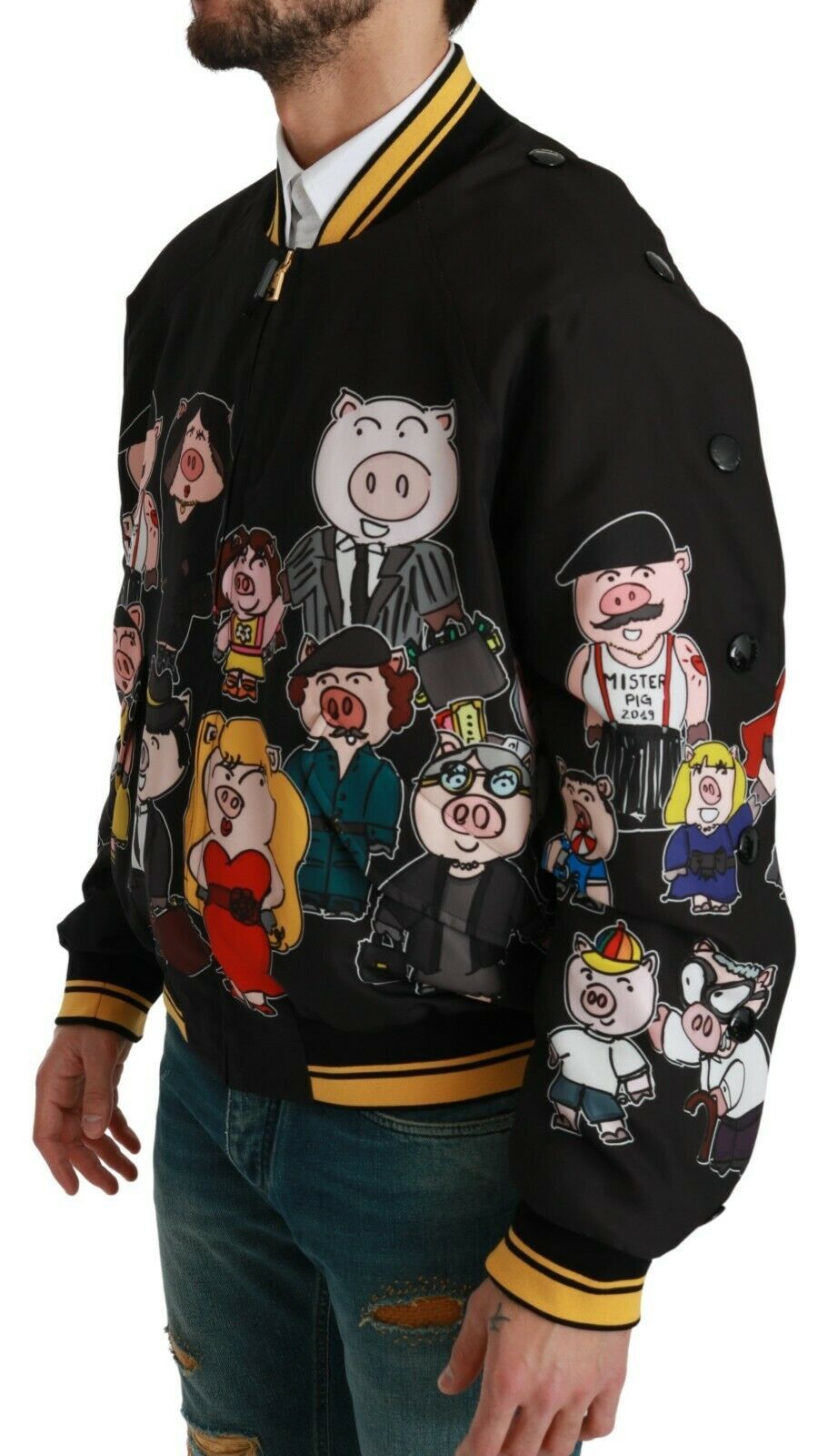 Veste bomber noire Dolce &amp; Gabbana YEAR OF THE PIG