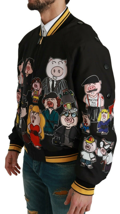Veste bomber noire Dolce &amp; Gabbana YEAR OF THE PIG