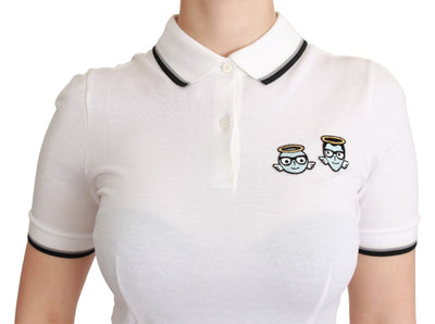 Dolce &amp; Gabbana Wit Katoenen Polo #dgfamily T-shirt