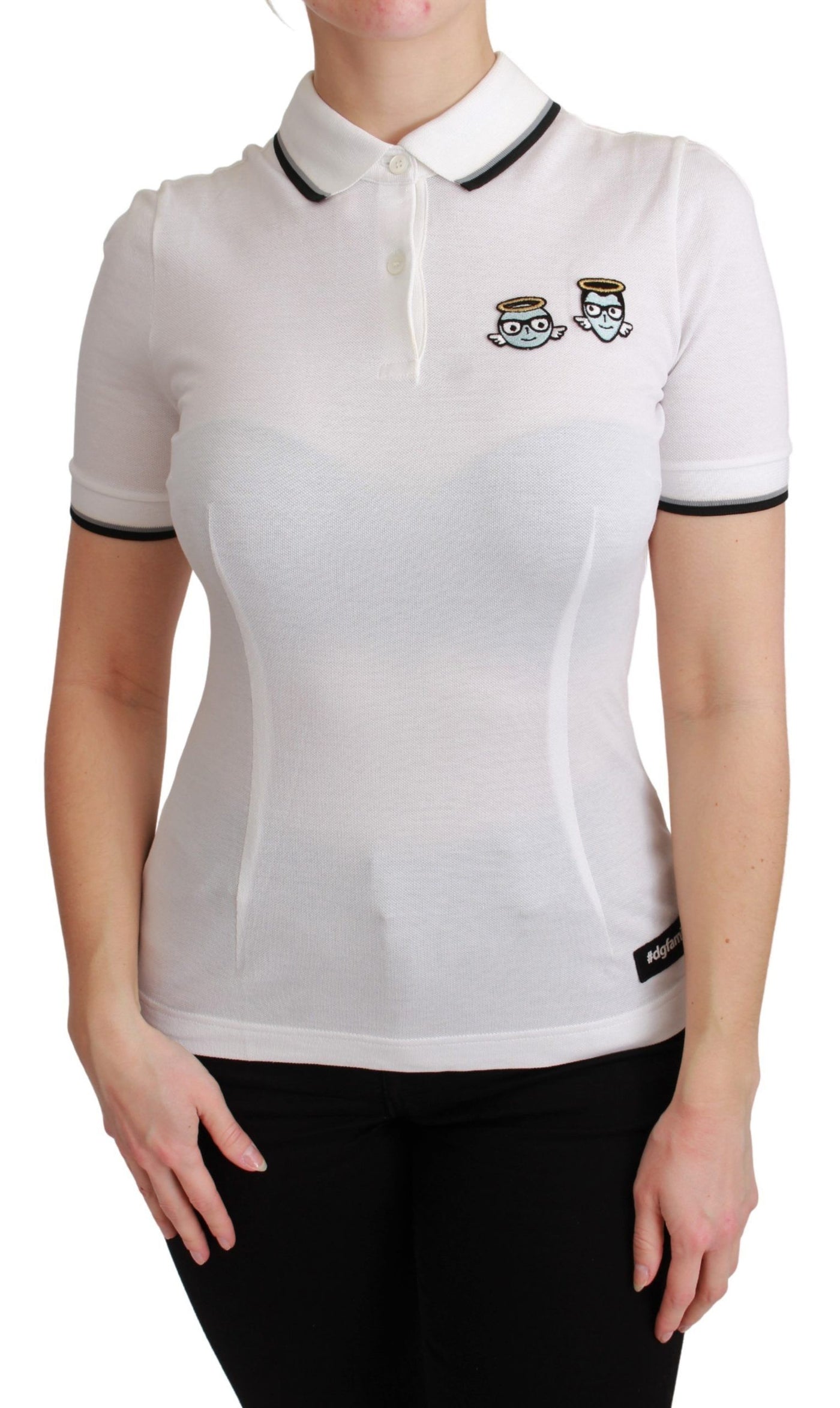 Dolce &amp; Gabbana Wit Katoenen Polo #dgfamily T-shirt