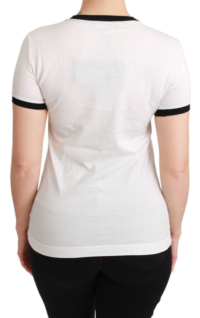 Dolce &amp; Gabbana Wit JAAR VAN HET VARKEN Top Katoenen T-shirt