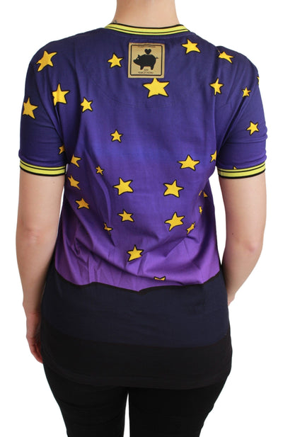 Dolce &amp; Gabbana Paars JAAR VAN HET VARKEN Top Katoenen T-shirt