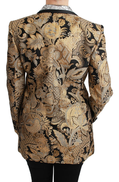 Veste blazer en jacquard noir et or Dolce &amp; Gabbana