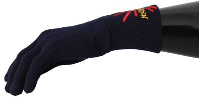 Gants en laine brodés bleus Dolce &amp; Gabbana #DGLovesLondon