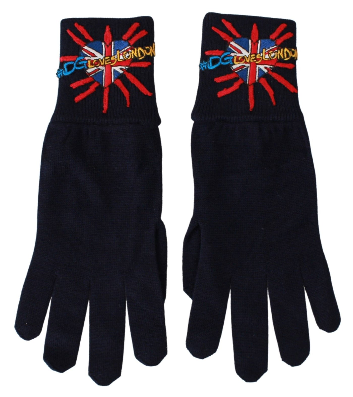 Gants en laine brodés bleus Dolce &amp; Gabbana #DGLovesLondon