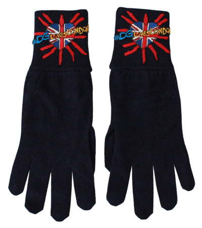 Gants en laine brodés bleus Dolce &amp; Gabbana #DGLovesLondon