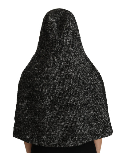 Dolce &amp; Gabbana Grijze Tweet Wollen Schouderhoed Capuchonsjaal