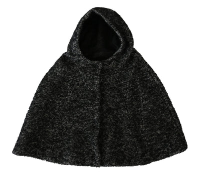 Dolce &amp; Gabbana Grijze Tweet Wollen Schouderhoed Capuchonsjaal
